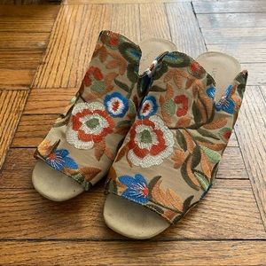 Lucky Brand Embroidered Mules
